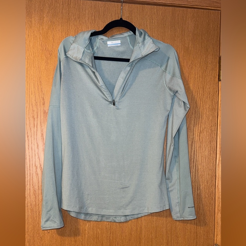 Columbia Sportswear Women's Omni-Wick 1/4 Zip Pullover Mint Green Striped Size M